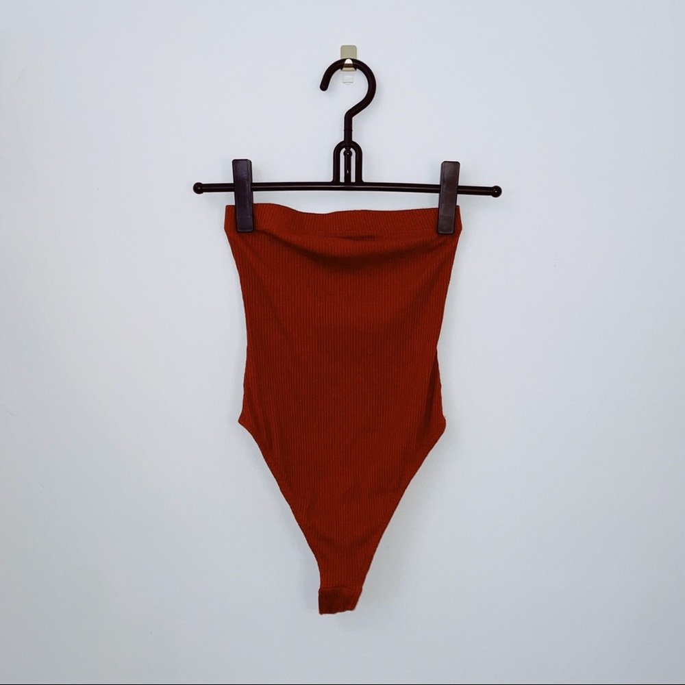 Urban Outfitters strapless burnt orange bodysuit